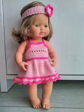 MINILAND 38cm sukienka dla lalki +opaska (zestaw)