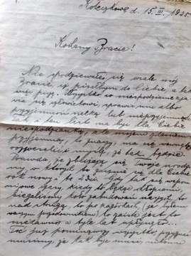 Stary list Koleczkowo 15.03.1925 r.