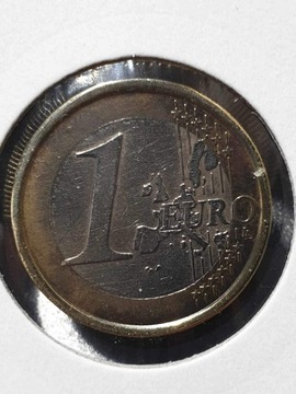 Włochy 1 euro z 2002r. Leonardo Da Vinci rzadka
