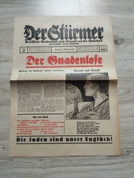 Niemiecka gazeta DER STURMER  z 1941 roku 
