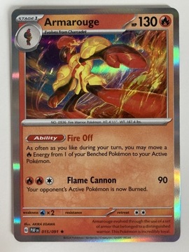 Pokemon TCG Paldean Fates: Armarouge Holo 015/091