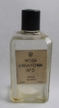 Woda kwiatowa nr 5 Viola Gliwice z etykietą 