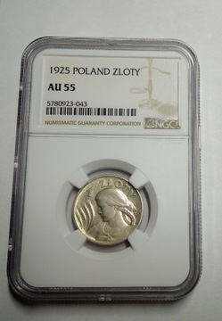 1 zł 1925 żniwiarka NGC AU55