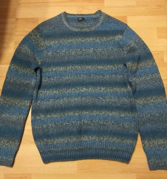 Sweter w odcieniach niebieskiego, zielonego i szarego, rozm. M, Liv