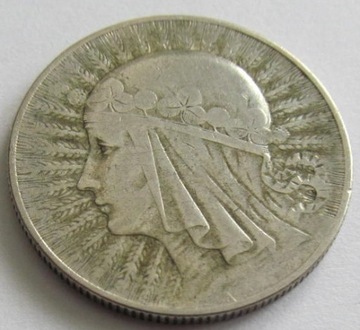 5 złotych Głowa Kobiety 1933 r. (2) Ag oryginał