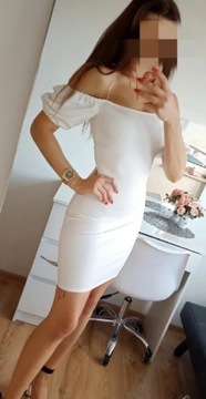 Super biała hiszpanka sexy sukienka mini okazja S
