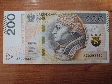 Banknot 200 zł seria AZ