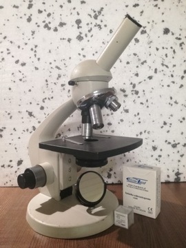 Mikroskop PZO optyczny biol. szkolny, działa