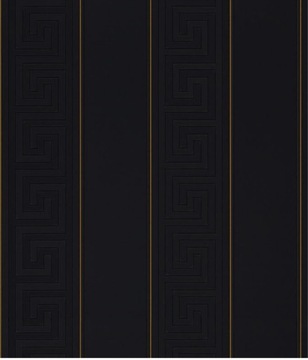 Tapety Versace 935244 czarny klucz grecki ze złotym paskiem 