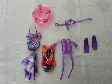 Ubranko dla lalki barbie kostiumy kąpielowe zestaw 5 częściowy 