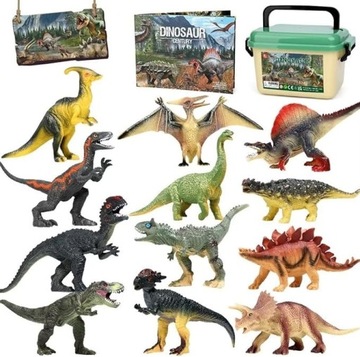 Figurki dinozaury 12 sztuk zestaw w wiaderku 