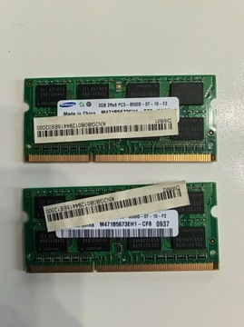 kości RAM Samsung DDR3 2x2GB 2Rx8 PC3-8500S-0710F2