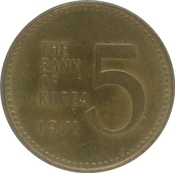 Korea Południowa 5 won 1971, KM#5a