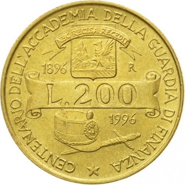 moneta republica italiana  L.200 rok 1896 -1996 r.