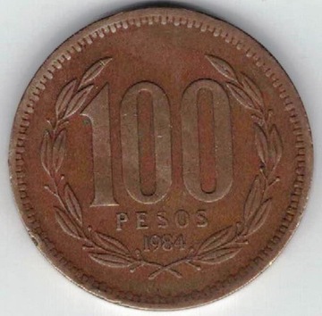 Chile 100 pesos 1984 26,8 mm nr 1