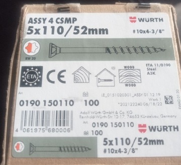 Wkręty Würth ASSY 4 CSMP 5x110/70