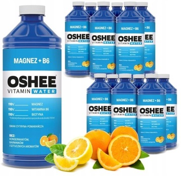 12x oshee Vitamin Water magnez + B6 1100ml cytryna