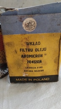 Filtr oleju PZL Sędziszów Axomicron 2041/20/A. PRL