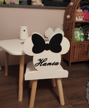 Krzesełko dla dziecka Minnie myszka drewniane 