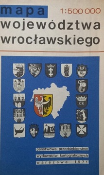 Stara mapa województwa wrocławskiego 1971