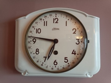 Zegar ceramiczny biały Kaiser - chodzik z lat 60