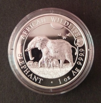 African Wildlife: Elephant 1oz silver