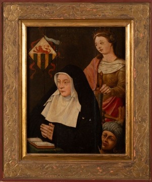 Malarz niderlandzki XVI w - Święta Katarzyna z donatorką