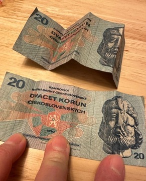 Dwa banknoty 20 koron Czechosłowacja 1970r