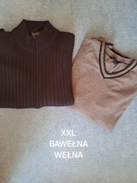 2 x sweter męski - bawełna/ wełna -  XL/XXL