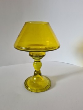 świecznik wazon lampion żółty