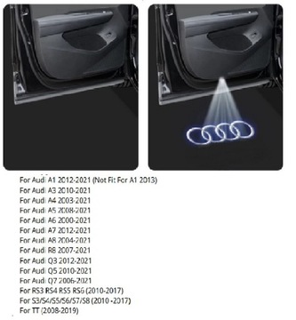 Projektor LED AUDI ORGINALNY w drzwi 4G0.052133G