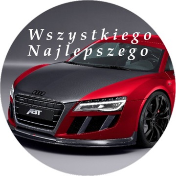 OPŁATEK NA TORT URODZINY AUDI AUTO 30 40 50 LOGO