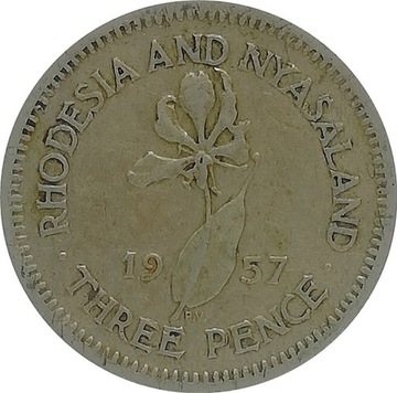 Rodezja i Niasa 3 pence 1957, KM#3