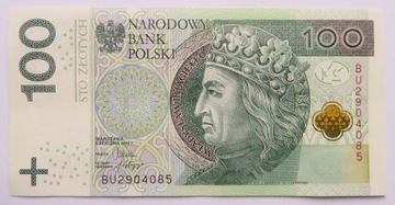 100 zł 2012 r. banknot bez obiegu