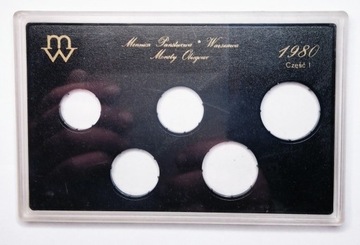 zestaw rocznikowy monet PRL 1980 puste pudełko
