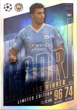 Match Attax Exstra 2023/24 Limted Edition RODRI 