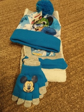 Czapka zimowa szalik rękawiczki Disney Myszka Miki