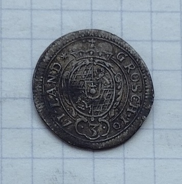 (3211) Niemcy  Bawaria 3 krajcary 1701 srebro 