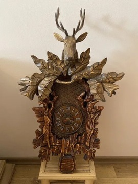 Stary zegar myśliwski drewniany