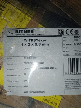 Kabel YnTKSYekw 4x2x0,8mm -389m