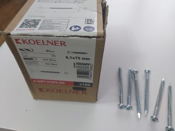 KOELNER WKRĘT  6,1X75mm 100szt WBT-61075-ZN