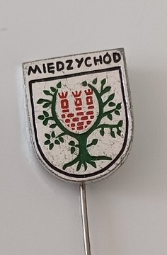 Stara przypinka PRL metalowy znaczek Międzychód 