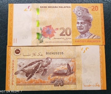 Malezja 20 ringgit UNC 