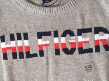 TOMMY HILFIGER SWETEREK DZIECIĘCY XXS SZARY