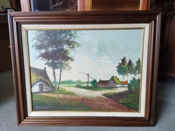 Obraz olejny na płótnie 103x83cm pejzaż