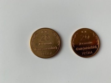 Monety zastępcze - 20 denarów gnieźnieńskich.PRÓBA