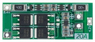 BMS PCM 2S 20A z balanserem 18650 8,4V Li-Ion