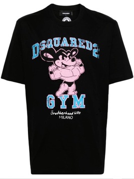 DSQUARED2 T-SHIRT GYM REGULAR FIT BLACK rozmiar L