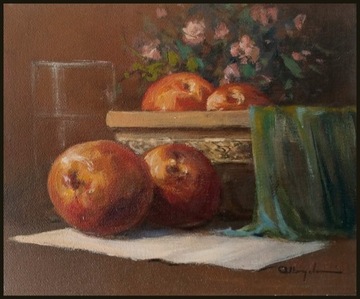 Obraz olejny Martwa natura z jabłkami