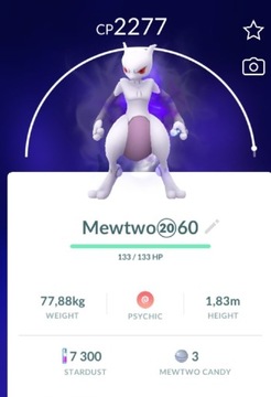 Pokemon Go konto Shadow Mewtwo